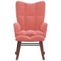vidaXL Silla mecedora con reposapiés terciopelo rosa vidaXL Silla mecedora con reposapiés terciopelo rosa