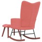 vidaXL Silla mecedora con reposapiés terciopelo rosa vidaXL Silla mecedora con reposapiés terciopelo rosa