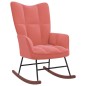 vidaXL Silla mecedora con reposapiés terciopelo rosa vidaXL Silla mecedora con reposapiés terciopelo rosa