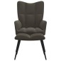 vidaXL Silla de relajación con taburete terciopelo gris oscuro vidaXL Silla de relajación con taburete terciopelo gris oscuro