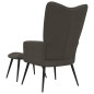 vidaXL Silla de relajación con taburete terciopelo gris oscuro vidaXL Silla de relajación con taburete terciopelo gris oscuro