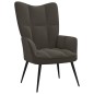 vidaXL Silla de relajación con taburete terciopelo gris oscuro vidaXL Silla de relajación con taburete terciopelo gris oscuro