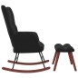 vidaXL Silla mecedora con reposapiés terciopelo negro vidaXL Silla mecedora con reposapiés terciopelo negro