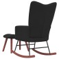 vidaXL Silla mecedora con reposapiés terciopelo negro vidaXL Silla mecedora con reposapiés terciopelo negro