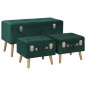 vidaXL Taburetes de almacenamiento 3 piezas terciopelo verde vidaXL Taburetes de almacenamiento 3 piezas terciopelo verde