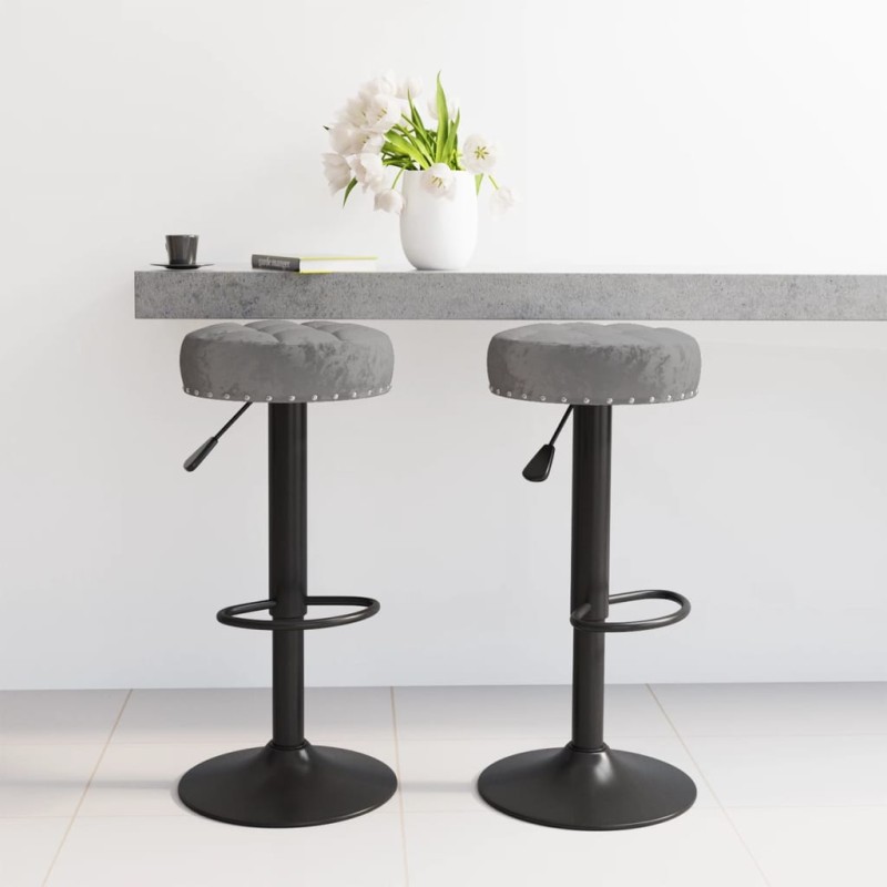 vidaXL Taburetes de cocina 2 unidades terciopelo gris oscuro vidaXL Taburetes de cocina 2 unidades terciopelo gris oscuro