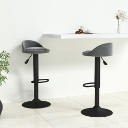 vidaXL Taburetes de cocina 2 unidades terciopelo gris oscuro