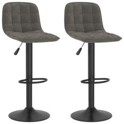 vidaXL Taburetes de cocina 2 unidades terciopelo gris oscuro