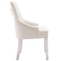 vidaXL Silla de comedor de terciopelo crema