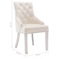 vidaXL Silla de comedor de terciopelo crema