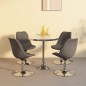 vidaXL Sillas de comedor giratorias 4 unidades tela gris oscuro