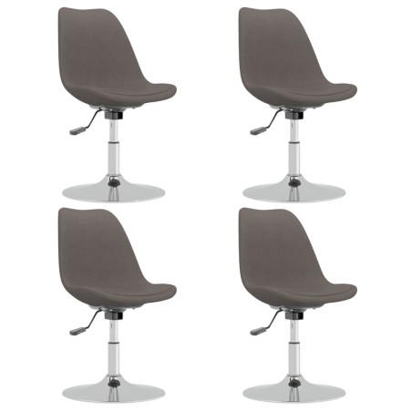 vidaXL Sillas de comedor giratorias 4 unidades tela gris oscuro