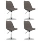 vidaXL Sillas de comedor giratorias 4 unidades tela gris oscuro