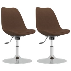 vidaXL Sillas de comedor giratorias 2 unidades tela marrón