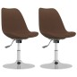 vidaXL Sillas de comedor giratorias 2 unidades tela marrón vidaXL Sillas de comedor giratorias 2 unidades tela marrón