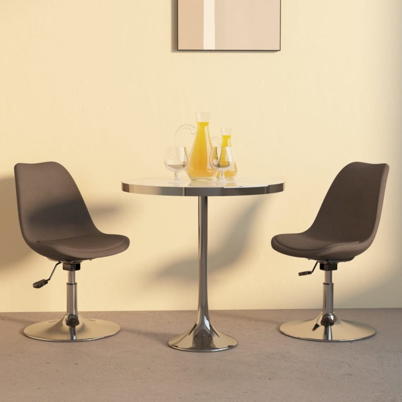 vidaXL Sillas de comedor giratorias 2 unidades tela gris taupé vidaXL Sillas de comedor giratorias 2 unidades tela gris taupé