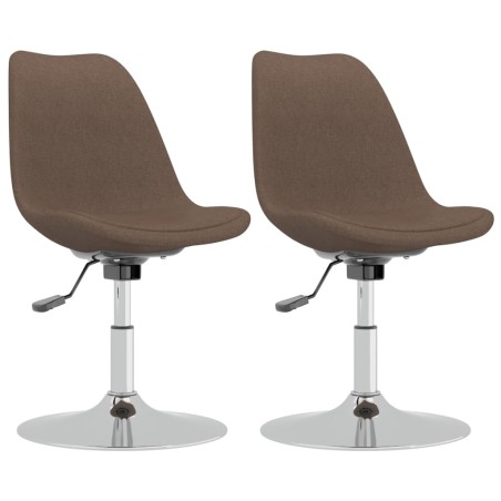 vidaXL Sillas de comedor giratorias 2 unidades tela gris taupé