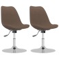 vidaXL Sillas de comedor giratorias 2 unidades tela gris taupé vidaXL Sillas de comedor giratorias 2 unidades tela gris taupé