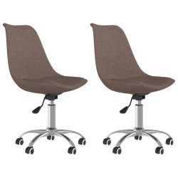 vidaXL Sillas de comedor giratorias 2 unidades tela gris taupé