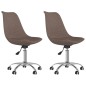 vidaXL Sillas de comedor giratorias 2 unidades tela gris taupé