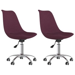 vidaXL Sillas de comedor giratorias 2 unidades tela morado