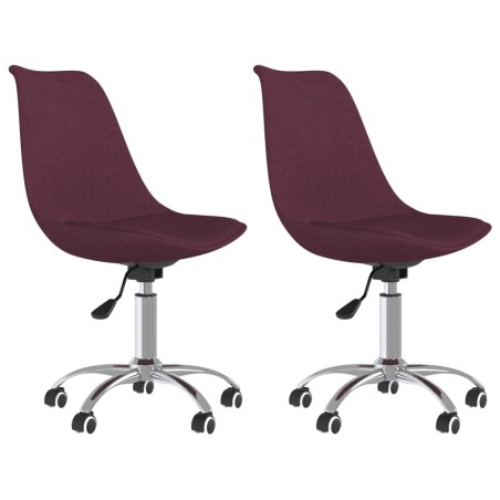 vidaXL Sillas de comedor giratorias 2 unidades tela morado