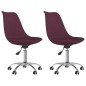 vidaXL Sillas de comedor giratorias 2 unidades tela morado