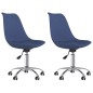 vidaXL Sillas de comedor giratorias 2 unidades tela azul
