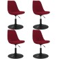 vidaXL Sillas de comedor giratorias 4 unidades terciopelo rojo tinto vidaXL Sillas de comedor giratorias 4 unidades terciopelo rojo tinto