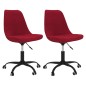 vidaXL Sillas de comedor giratorias 2 unidades tela rojo tinto vidaXL Sillas de comedor giratorias 2 unidades tela rojo tinto