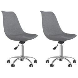 vidaXL Sillas de comedor giratorias 2 unidades tela gris claro
