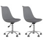 vidaXL Sillas de comedor giratorias 2 unidades tela gris claro vidaXL Sillas de comedor giratorias 2 unidades tela gris claro