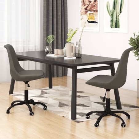 vidaXL Sillas de comedor giratorias 2 unidades tela gris oscuro
