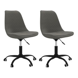 vidaXL Sillas de comedor giratorias 2 unidades tela gris oscuro