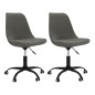 vidaXL Sillas de comedor giratorias 2 unidades tela gris oscuro vidaXL Sillas de comedor giratorias 2 unidades tela gris oscuro