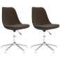 vidaXL Sillas de comedor giratorias 2 unidades tela marrón oscuro vidaXL Sillas de comedor giratorias 2 unidades tela marrón oscuro