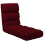 vidaXL Tumbona de suelo plegable de cuero sintético rojo vino tinto