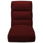 vidaXL Tumbona de suelo plegable de cuero sintético rojo vino tinto