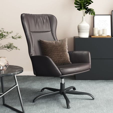 vidaXL Sillón de relax de cuero sintético marrón
