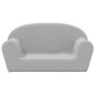 vidaXL Sofá para niños de 2 plazas felpa suave gris claro vidaXL Sofá para niños de 2 plazas felpa suave gris claro