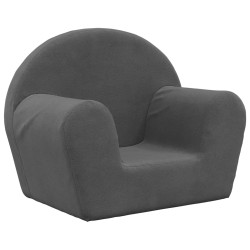 vidaXL Sofá para niños felpa suave gris antracita