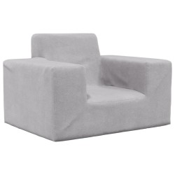 vidaXL Sofá para niños felpa suave gris claro