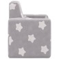vidaXL Sofá para niños felpa suave gris claro con estrellas vidaXL Sofá para niños felpa suave gris claro con estrellas