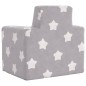 vidaXL Sofá para niños felpa suave gris claro con estrellas vidaXL Sofá para niños felpa suave gris claro con estrellas