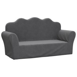 vidaXL Sofá para niños de 2 plazas de felpa suave gris antracita