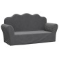 vidaXL Sofá para niños de 2 plazas de felpa suave gris antracita vidaXL Sofá para niños de 2 plazas de felpa suave gris antracita