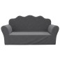 vidaXL Sofá para niños de 2 plazas de felpa suave gris antracita vidaXL Sofá para niños de 2 plazas de felpa suave gris antracita