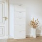 vidaXL Mueble zapatero madera contrachapada blanco brillo 59x17x169 cm vidaXL Mueble zapatero madera contrachapada blanco brillo 59x17x169 cm
