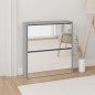 vidaXL Mueble zapatero con espejo 2 niveles gris Sonoma 63x17x67 cm vidaXL Mueble zapatero con espejo 2 niveles gris Sonoma 63x17x67 cm