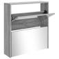 vidaXL Mueble zapatero con espejo 2 niveles gris Sonoma 63x17x67 cm vidaXL Mueble zapatero con espejo 2 niveles gris Sonoma 63x17x67 cm